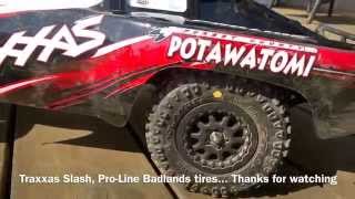 Traxxas Slash 2WD RC ProLine Badlands tires [upl. by Jansen412]