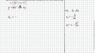 Scheitelpunkt  Berechnen aus Allgemeiner Form Formel 9I3  10II1 [upl. by Llemaj]