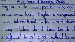 Paragraph on Importance Of Learning English  Paragraph Writing [upl. by Eseryt]