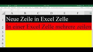 Neue Zeile in Excel Zelle Windows mit ALT  Eingabetaste ALT  Enter [upl. by Kellina]