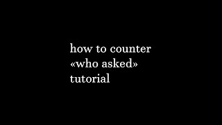 how to counter quotwho askedquot tutorial YBA [upl. by Walton]