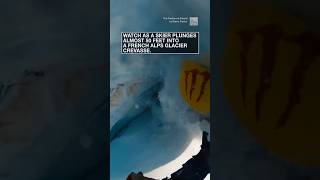 Skier plunges into a French Alps crevasse  shorts newvideo trending youtube subscribe [upl. by Nnanerak878]