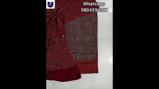 Ajrakh Handblock Printed amp Natural Dyed Dress Material  9804594021 ajrakh ajrakhblockprint [upl. by Imer10]