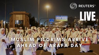 LIVE Muslim pilgrims arrive ahead of the start of Arafa Day [upl. by Ereveneug]