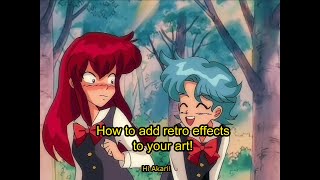 Clip Studio Paint Tutorial Retro AnimeCartoon Effects wcaptions [upl. by Nyrok]