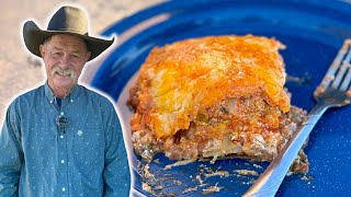 Zesty Mexican Lasagna Recipe with a Cowboy Twist cowboycooking castiron [upl. by Sachi]