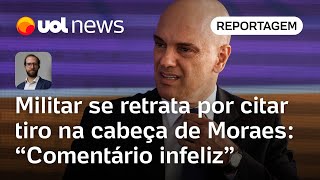 Militar se retrata por falar em tiro na cabeça de Moraes Comentário infeliz  Aguirre Talento [upl. by Noinatrad]