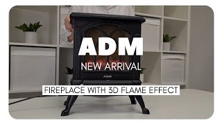 ADM Electric Fireplace Heater with 3D Flame Effect [upl. by Talya]