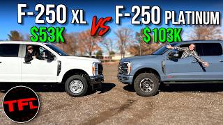 New Ford F250 Work Truck vs Premium Diesel F250 What Do You Get for an Extra 50K [upl. by Ahsinauq365]