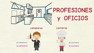 Aprender español Profesiones y oficios I 👷 nivel básico [upl. by Ollopa76]