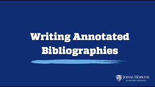 Writing Annotated Bibliographies [upl. by Yennor]