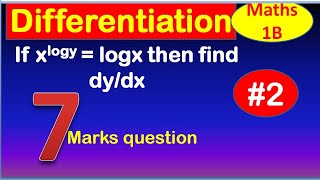 Inter 1st year maths 1B Differentiation 7 marks Question Explained [upl. by Xonel863]