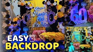 LOW COST Black and Gold 60th Birthday Party Ideas  Birthday Decoration Ideas at Home [upl. by Nij473]