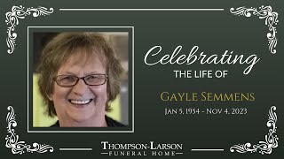 Gayle Semmens Funeral Service [upl. by Adnorrahs642]