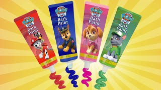 Paw patrol learn to color change with bath paint [upl. by Farand]