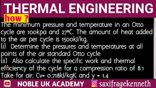 The best way to mastering OTTO CYCLE calculations in Thermal Engineering Part 1 b [upl. by Norrahs]