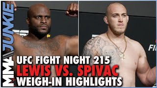 Derrick Lewis vs Serghei Spivac WeighIn Highlights  UFC Fight Night 215 [upl. by Onairam]