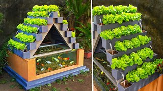 Organic vegetables idea DIY aquaponics from ceramic tiles and cement [upl. by Galven]