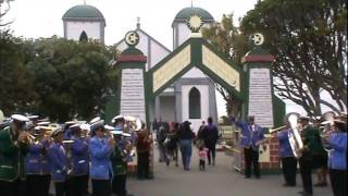 Nga reo maching off the marae to the temepara 25012012 [upl. by Nosmoht]