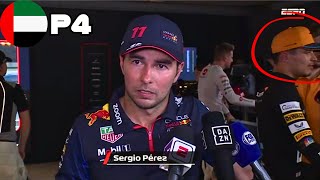 Declaraciones de Checo Pérez Tras Perder el Podio  Gran Premio Abu Dhabi [upl. by Yriek]