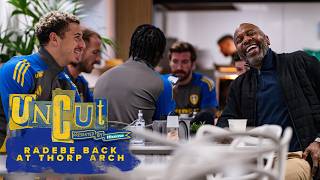 Lucas Radebe visits the team at Thorp Arch  Uncut [upl. by Acina]