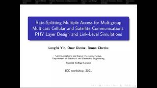 Rate Splitting Multiple Access for Multigroup Multicast Cellular and Satellite Communications [upl. by Zerdna]