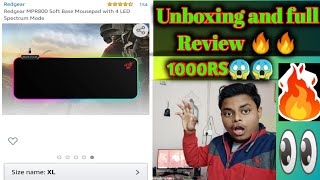 Redgear MPR800 Soft Base Mousepad with 4 LED Spectrum Mode Unboxing and full Review 🔥🔥 HINDI💕 [upl. by Nesral]