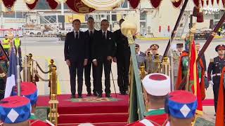 French and Moroccan National Anthem  Macrons State Visit [upl. by Melisent]