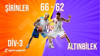 YARI FİNAL  Şirinler  Altınbilek  Div 3  Sporsepeti Basketbol Ligi [upl. by Ax]