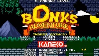 Bonks Adventure 1994 Kaneko Mame Retro Arcade Games [upl. by Einaffets]