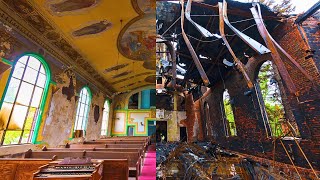 ABANDONED Church With A Hand Painted Ceiling Got Completely Destroyed [upl. by Gilmore]