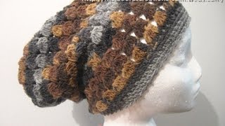 Cluster Stitch Slouch Hat  Crochet Tutorial [upl. by Suoicerpal]