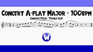 Concert Aflat Major Scale Flute Oboe or Mallet Percussion  70120bpm [upl. by Cymbre]