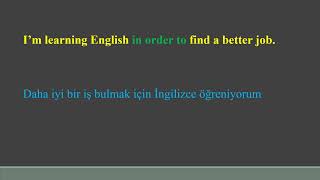 Adverbial clauses of purpose Amaç zarf cümlecikleri [upl. by Anerbas]