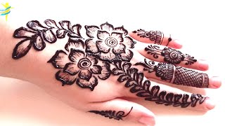 Back hand beautiful henna design  Simple and easy mehndi designs for rands mehndi design [upl. by Amikan]