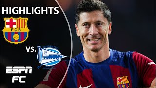 🚨 LEWANDOWSKI SAVES THE DAY 🚨 Barcelona vs Alaves  LALIGA Highlights  ESPN FC [upl. by Nets972]