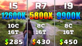 Core i5 12600K vs Ryzen 7 5800X vs Core i9 9900K  PC Gaming Benchmark Tested [upl. by Kale]