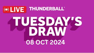 National Lottery Thunderball draw live tonight results from Tuesday 08 Oct 2024  thunderball [upl. by Carolle]