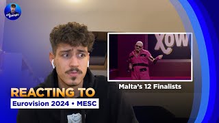 REACTING TO MESC 2024  Malta 🇲🇹  Eurovision 2024 [upl. by Ocire]