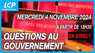 Questions au Gouvernement à lAssemblée nationale  04122024 [upl. by Naldo351]