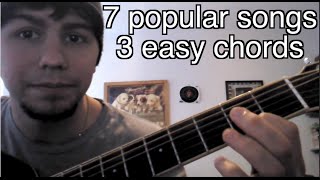 7 Easy 3 chord acoustic guitar songs G C D [upl. by Ehcadroj]