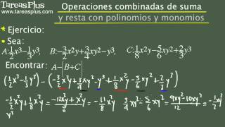 Suma y resta combinada de polinomios y monomios Problema 5 de 15 [upl. by Kablesh]