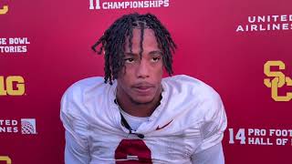 USC DB Jaylin Smith talks QB change and his play so far this season [upl. by Aala]