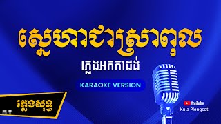 ស្នេហាជាស្រាពុល ភ្លេងសុទ្ធ  Sneha Chea Sra Pul  By Kula KaraokePlengsot [upl. by Maillij748]