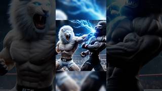 Fight for dad White Lion vs Black Lion cat lion catcute catlover kitten cute [upl. by Ititrefen618]