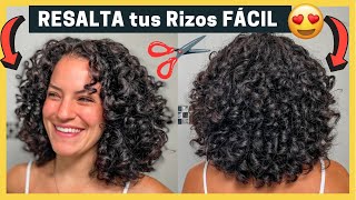 ✂️NUEVO CORTE para Cabello RIZADO MedianoLargo en CAPAS😍 Paso a Paso FÁCIL de seguir en CASA ✅ [upl. by Akeihsal]