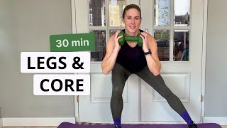 30 min Legs amp Core Workout  for all levels of fitness [upl. by Yadrahc]