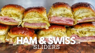 Ham And Cheese Sliders In The Oven Recipe  Super Bowl Appetizers Recipes [upl. by Ahsiekel]