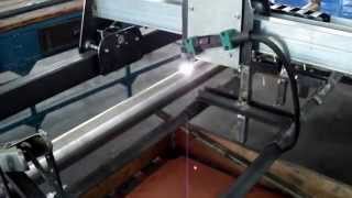 Testing CNC Plasma Machine  First Pipe Cut [upl. by Notlehs]