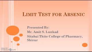 Limit test for Arsenic Basic principle with reaction [upl. by Ycrem]